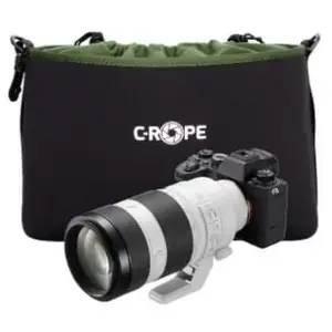 Camera pouch case Hello Case CRP-CNB-XL-BLK-2 — pouch-style shoulder case, black/green