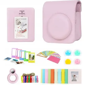 Aizsargvairogs un aksesuāru komplekts Fujifilm Instax Mini 12 — LoveInstant, 8 daļas, rozā