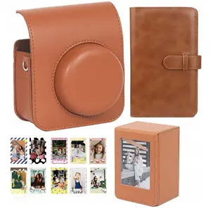 Photo accessory set LoveInstant 4-in-1: case, album, box, stickers for Fuji Instax Mini 41 — brown