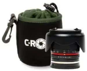 Pouch case CANYON CRP-LNB-S-BLK-2 for camera lens, Black/Green fleece, Neoprene, 90×90×100 mm interior