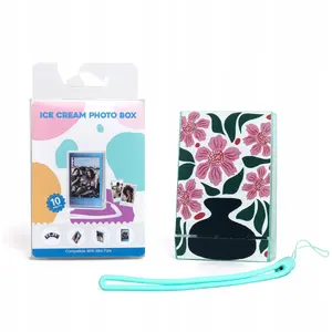 Photo Case and Frame for Instax Mini, Xiaomi, HP, Kodak ZINK – LoveInstant SB11249 — Green with Glitter Floral