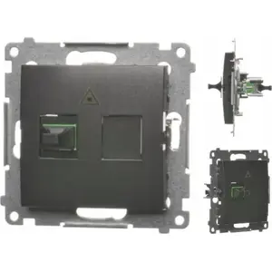 Fiber optic outlet Kontakt-Simon single SC/APC module DGS1.01/49 black
