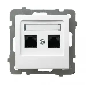 Розетка Ospel GPK-2G/K/m/00 белая, IP20, 71×71×33 мм