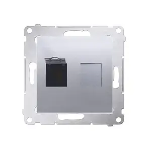 Розетка Kontakt-Simon D61.01/43, серебристая, пластиковый корпус, IP20, 75×75×37 мм