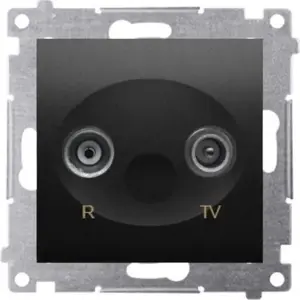 Модуль розетки Kontakt-Simon Simon 54 антенная R-TV конечная разделённая аттенюатор 1 dB черный мат DAK.01/49