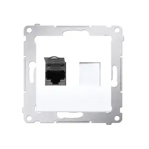Розетка Kontakt-Simon D61E.01/11, белая, IP20, пластиковый корпус, 75×75×44 мм