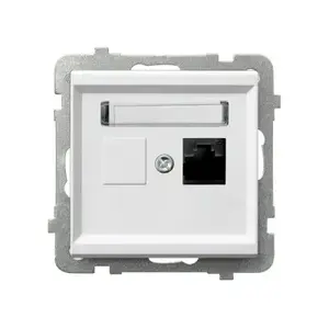 Розетка Ospel GPK-1R/K/m/00 — белая, IP20, 71×71×33 мм