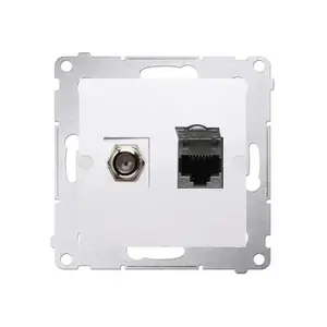 Розетка RJ45 Kontakt-Simon DASFRJ45.01/11 белая, IP20, пластиковый корпус, 75×75×43 мм