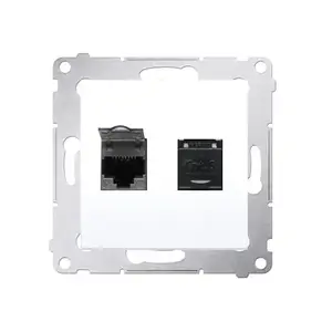Розетка контактная Kontakt-Simon D62.01/11, одиночная, белая, пластик, IP20, 75×75×37 мм