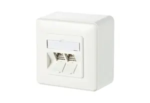 Socket-outlet RJ-45 Metz 130B11D20002-E — Cat6a, White, 85.6×85.6×51 mm