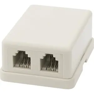 Telephone socket BLOW 2258# 2x6P4C (dual RJ11) flush-mount outlet