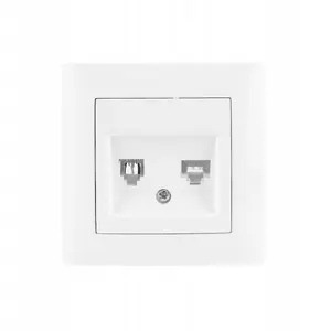 Telephone and data socket VCX LC 42 white — wall-mounted RJ11/RJ45 compatible