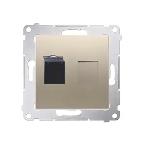 Розетка Kontakt-Simon D61.01/44 Gold — пластмассовый корпус, IP20, 75×75×37 мм