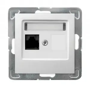 Socket outlet Ospel GPK-1Y/K/m/00 — white, IP20, 71×71×34 mm