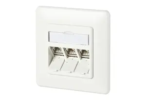 Socket outlet RJ-45 Metz 130B11D31002-E Category 6a White, 80.5×80.5×41 mm