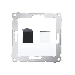 Розетка Kontakt-Simon D61.01/11 — белая пластик, IP20, 75×75×37 мм