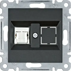Сетевое гнездо Hager WL2113 одно RJ45 Cat.5e UTP черное