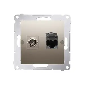 Розетка RJ45 Kontakt‑Simon DASFRJ45.01/44 золотая, пластик, IP20, 75×75×43 мм