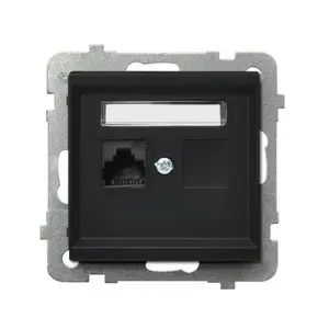 Розетка Ospel GPK-1R/K/m/33 черная — 71×71×33 мм, IP20