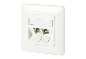 Socket-outlet RJ-45 Metz 130B11D21002-E — Cat6a, White, 80.5×80.5×41 mm