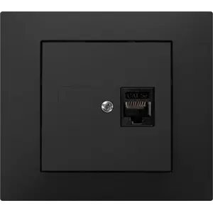 Wall-mounted single RJ45 network socket ELEKTROPLAST Vestra 3848-19 IP20 black (without frame)
