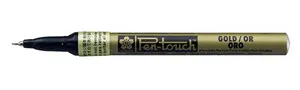 Marķieris BRUYNZEEL SAKURA Pen-touch Metallic Gold, 1 gab., metāliska zelta tinte, melni-zelts korpuss