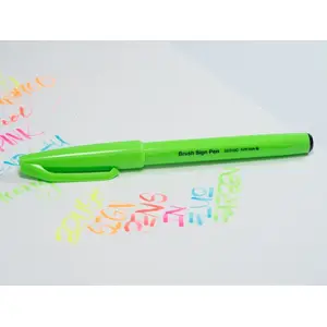 Brush tip marker PENTEL SES15C fluorescent — brush pen for lettering and illustration