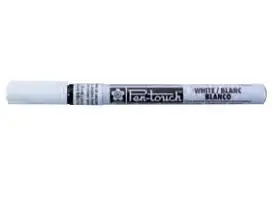 Марķieris BRUYNZEEL SAKURA Pen-touch Regular White — 1 gab., balts tinti, apaļš uzgalis