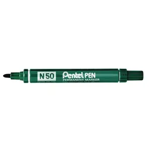 Pastāvīgais marķieris Pentel N50 — lodveida gals, zaļas tintes, iepakojums 12 gab.