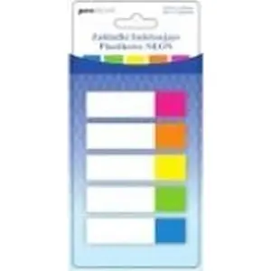 Indeksa sloksnes Stickn neona 2 x 45 mm, 5 komplekti pa 25 plastmasas