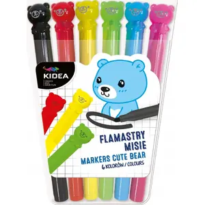 Derform marķieru komplekts PISAKI 6KOL plastmasas etui — 6 krāsas