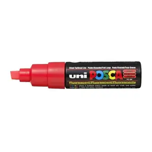 Марķieris Uni POSCA PC-8K šķēlveida nibs 8 mm Sarkans, 1 gab.