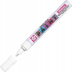 Krāsu marķieris BRUYNZEEL SAKURA Sakura Paint Marker Oil 2,0 mm Medium White — eļļas bāzes marķieris, vidējs gals