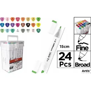 Double‑ended alcohol markers ARTIX 24 colors — No name (MPN PP927-24)