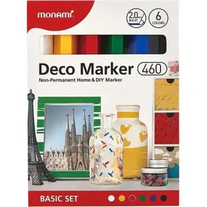Marķieru komplekts Astra Deco Marker 460 Basic Set (B:6C) — 6 pamata krāsas