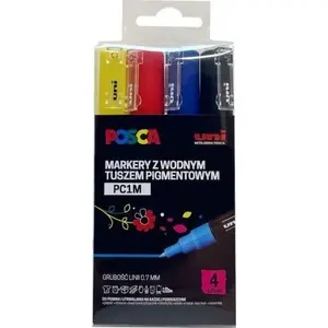 Plakātu marķieri uni Mitsubishi Pencil PC-1M komplekts 4 krāsas