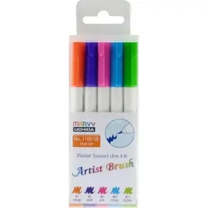 Marķieri Kolorowe Baloniki Artist Brush Vivid — komplekts ar 5 otiņas krāsām