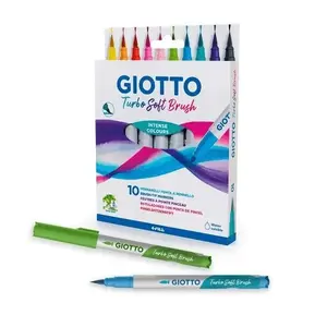 Марķieru komplekts FILA Giotto Turbo Soft Brush — 10 krāsas, daudzkrāsaini marķieri, iepakojumā 10 gab.