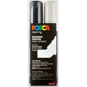 Набор маркеров POSCA PC-17K от POSCA — черный и белый, акриловые перманентные маркеры