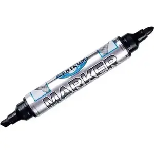 Permanent marker Centrum CE84120 black double-ended tip, black ink, waterproof