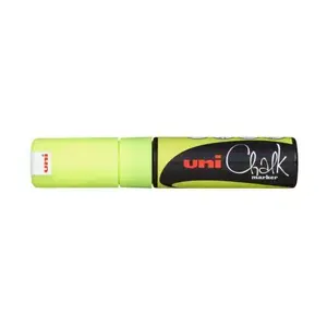 Маркер uni mitsubishi pencil ChalkGlass Chalk, косой наконечник, жёлтый, ширина штриха 1.8 мм, 1 шт