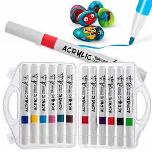 Acrylic paint marker set Extralink 12 colors, 12 pcs, bullet tip, assorted ink colors