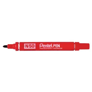 Permanent marker Pentel N 50, bullet tip, red ink, pack of 12