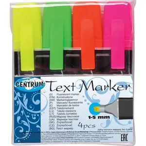 Highlighter pens Centrum set of 4, assorted colors, model CE80469