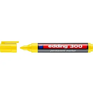 Pastāvīgais marķieris Edding 300/005/Z ED, apaļa uzgalis 1,5–3 mm, dzeltena