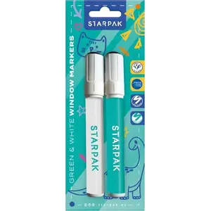 Marķieris stiklam STARPAK MARKER DO SZKLA OKR 2 STK B/C 12/144 — 2 gab., apaļš gals, melns/krāsains