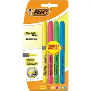 BIC ZAKRESLACZ 4 krāsu marķieru komplekts, fluorescējoši izcelējamie