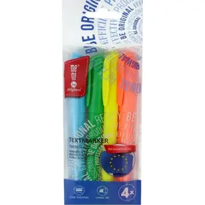 Highlighter pen set MemoBe 4 pcs — fluorescent ink marker pens, pocket size
