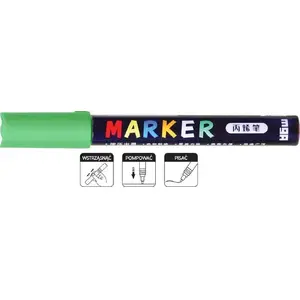 Akrila marķieri 1–2 mm zaļi 6 gab. MG — smalks/plats galu, ūdens bāzes tinte