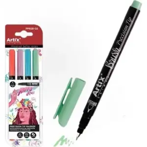 Марķieri Happy Color ar precīzu uzgali, 4 krāsas, kompakts komplekts